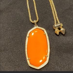 Kendra Scott long pendant necklace in coral